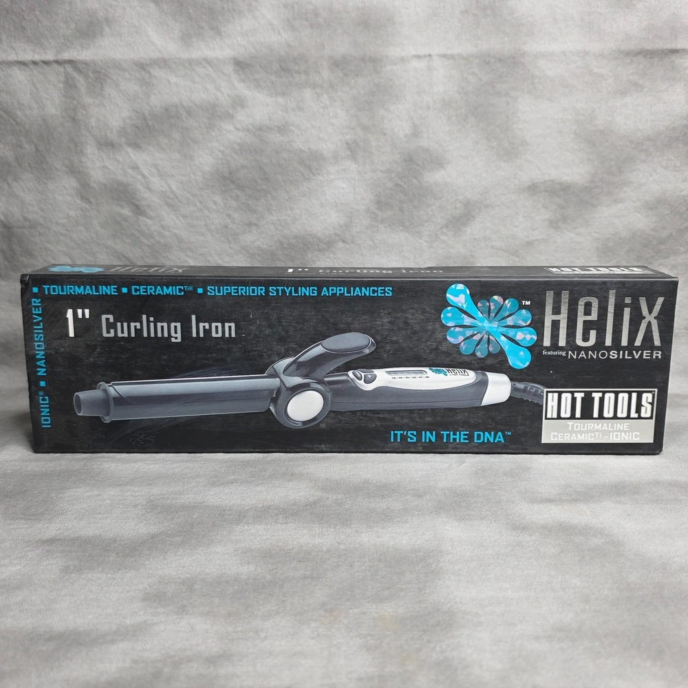 HOT TOOLS Helix 1" Curling Iron #2155 Tourmaline/Ceramic/Nanosilver NEW